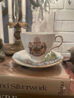 Vintage Dirico, Maine Teacup & Saucer: Royal Stuart English Bone China